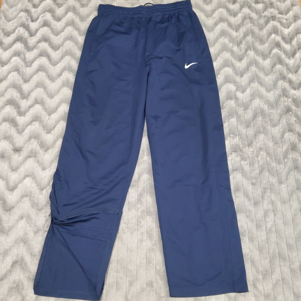 Nike Mens Navy Blue Ankle Zip Track Pants Size L